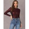 imageAllegra K Womens Sparkly Glitter Tops Shiny Metallic 80s Disco OutfitsBlack Red