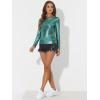 imageAllegra K Womens Sparkly Glitter Tops Shiny Metallic 80s Disco OutfitsBlue Shiny
