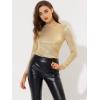 imageAllegra K Womens Sparkly Glitter Tops Shiny Metallic 80s Disco OutfitsGold Shiny