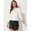 imageAllegra K Womens Sparkly Glitter Tops Shiny Metallic 80s Disco OutfitsWhite
