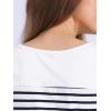imageAllegra K Womens Striped Top Round Neck Tops Casual Long Sleeve ShirtDark Blue