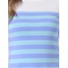 imageAllegra K Womens Striped Top Round Neck Tops Casual Long Sleeve ShirtDark Light Blue