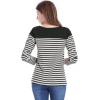 imageAllegra K Womens Striped Top Round Neck Tops Casual Long Sleeve ShirtGray