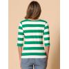 imageAllegra K Womens Striped Top Round Neck Tops Casual Long Sleeve ShirtMint Green White