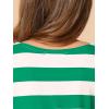 imageAllegra K Womens Striped Top Round Neck Tops Casual Long Sleeve ShirtMint Green White