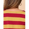 imageAllegra K Womens Striped Top Round Neck Tops Casual Long Sleeve ShirtYellow Red
