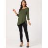 imageAllegra K Womens Tunic Tops Loose Fit Dressy High Low Round Neck 2025 Fall 34 Sleeve Long ShirtArmy Green