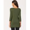 imageAllegra K Womens Tunic Tops Loose Fit Dressy High Low Round Neck 2025 Fall 34 Sleeve Long ShirtArmy Green