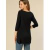 imageAllegra K Womens Tunic Tops Loose Fit Dressy High Low Round Neck 2025 Fall 34 Sleeve Long ShirtBlack