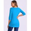 imageAllegra K Womens Tunic Tops Loose Fit Dressy High Low Round Neck 2025 Fall 34 Sleeve Long ShirtBlue