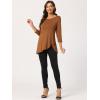 imageAllegra K Womens Tunic Tops Loose Fit Dressy High Low Round Neck 2025 Fall 34 Sleeve Long ShirtBrown