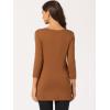 imageAllegra K Womens Tunic Tops Loose Fit Dressy High Low Round Neck 2025 Fall 34 Sleeve Long ShirtBrown