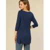 imageAllegra K Womens Tunic Tops Loose Fit Dressy High Low Round Neck 2025 Fall 34 Sleeve Long ShirtDark Blue