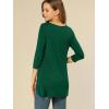 imageAllegra K Womens Tunic Tops Loose Fit Dressy High Low Round Neck 2025 Fall 34 Sleeve Long ShirtDark Green