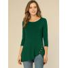 imageAllegra K Womens Tunic Tops Loose Fit Dressy High Low Round Neck 2025 Fall 34 Sleeve Long ShirtDark Green