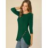 imageAllegra K Womens Tunic Tops Loose Fit Dressy High Low Round Neck 2025 Fall 34 Sleeve Long ShirtDark Green