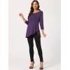 imageAllegra K Womens Tunic Tops Loose Fit Dressy High Low Round Neck 2025 Fall 34 Sleeve Long ShirtDark Purple