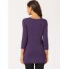 imageAllegra K Womens Tunic Tops Loose Fit Dressy High Low Round Neck 2025 Fall 34 Sleeve Long ShirtDark Purple