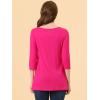 imageAllegra K Womens Tunic Tops Loose Fit Dressy High Low Round Neck 2025 Fall 34 Sleeve Long ShirtHot Pink
