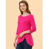 imageAllegra K Womens Tunic Tops Loose Fit Dressy High Low Round Neck 2025 Fall 34 Sleeve Long ShirtHot Pink