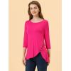 imageAllegra K Womens Tunic Tops Loose Fit Dressy High Low Round Neck 2025 Fall 34 Sleeve Long ShirtHot Pink