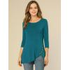 imageAllegra K Womens Tunic Tops Loose Fit Dressy High Low Round Neck 2025 Fall 34 Sleeve Long ShirtLake Blue
