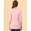 imageAllegra K Womens Tunic Tops Loose Fit Dressy High Low Round Neck 2025 Fall 34 Sleeve Long ShirtLight Pink