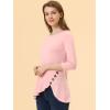 imageAllegra K Womens Tunic Tops Loose Fit Dressy High Low Round Neck 2025 Fall 34 Sleeve Long ShirtLight Pink