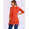 imageAllegra K Womens Tunic Tops Loose Fit Dressy High Low Round Neck 2025 Fall 34 Sleeve Long ShirtOrange