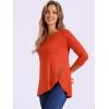 imageAllegra K Womens Tunic Tops Loose Fit Dressy High Low Round Neck 2025 Fall 34 Sleeve Long ShirtOrange