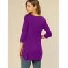 imageAllegra K Womens Tunic Tops Loose Fit Dressy High Low Round Neck 2025 Fall 34 Sleeve Long ShirtPurple