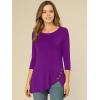 imageAllegra K Womens Tunic Tops Loose Fit Dressy High Low Round Neck 2025 Fall 34 Sleeve Long ShirtPurple