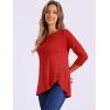 imageAllegra K Womens Tunic Tops Loose Fit Dressy High Low Round Neck 2025 Fall 34 Sleeve Long ShirtRed