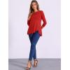imageAllegra K Womens Tunic Tops Loose Fit Dressy High Low Round Neck 2025 Fall 34 Sleeve Long ShirtRed