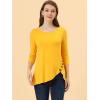 imageAllegra K Womens Tunic Tops Loose Fit Dressy High Low Round Neck 2025 Fall 34 Sleeve Long ShirtYellow