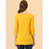 imageAllegra K Womens Tunic Tops Loose Fit Dressy High Low Round Neck 2025 Fall 34 Sleeve Long ShirtYellow