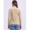 imageAllegra K Womens Turtleneck Velvet Top Long Sleeve Work Shirts Basic Velour BlouseApricot