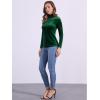 imageAllegra K Womens Turtleneck Velvet Top Long Sleeve Work Shirts Basic Velour BlouseDark Green