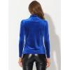 imageAllegra K Womens Turtleneck Velvet Top Long Sleeve Work Shirts Basic Velour BlouseRoyal Blue