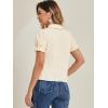 imageAllegra K Womens Vintage Peter Pan Collar Tie Neck Casual Cute Cotton ButtonUp ShirtApricot