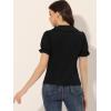 imageAllegra K Womens Vintage Peter Pan Collar Tie Neck Casual Cute Cotton ButtonUp ShirtBlack