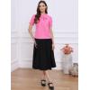 imageAllegra K Womens Vintage Peter Pan Collar Tie Neck Casual Cute Cotton ButtonUp ShirtFuchsia