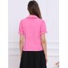 imageAllegra K Womens Vintage Peter Pan Collar Tie Neck Casual Cute Cotton ButtonUp ShirtFuchsia