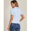 imageAllegra K Womens Vintage Peter Pan Collar Tie Neck Casual Cute Cotton ButtonUp ShirtLight Blue