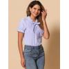 imageAllegra K Womens Vintage Peter Pan Collar Tie Neck Casual Cute Cotton ButtonUp ShirtLight Purple