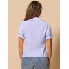 imageAllegra K Womens Vintage Peter Pan Collar Tie Neck Casual Cute Cotton ButtonUp ShirtLight Purple