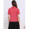 imageAllegra K Womens Vintage Peter Pan Collar Tie Neck Casual Cute Cotton ButtonUp ShirtPastel Red