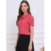 imageAllegra K Womens Vintage Peter Pan Collar Tie Neck Casual Cute Cotton ButtonUp ShirtPastel Red