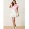 imageAllegra K Womens Vintage Peter Pan Collar Tie Neck Casual Cute Cotton ButtonUp ShirtPink