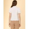 imageAllegra K Womens Vintage Peter Pan Collar Tie Neck Casual Cute Cotton ButtonUp ShirtWhite